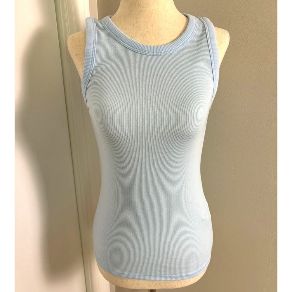 NWOT J Crew Baby Blue Cotton Ribbed Tank Size S